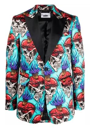 Philipp Plein skull-print blazer - Blue