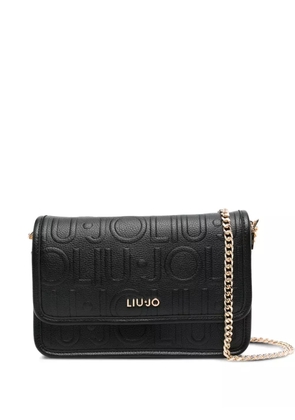 LIU JO logo-plaque embossed shoulder bag - Black