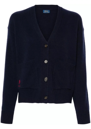 Polo Ralph Lauren embroidered-logo cardigan - Blue