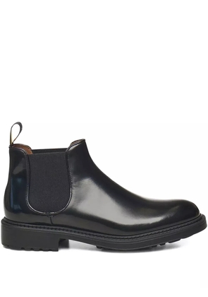 Doucal's elastic-band leather boots - Black