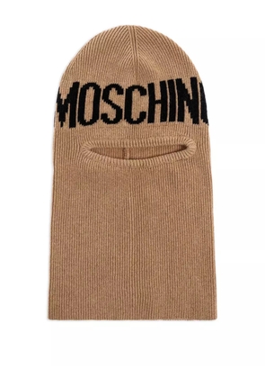 Moschino logo-embroidered balaclava - Brown