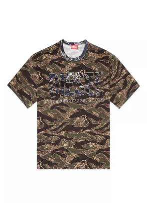 Diesel T-BOXT-T22 tiger-stripe logo T-shirt - Green
