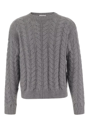 OLIVER LATTUGHI cable-knit crew-neck sweater - Grey