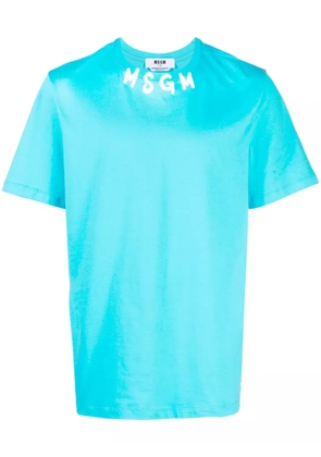 MSGM logo-print cotton T-shirt - Blue