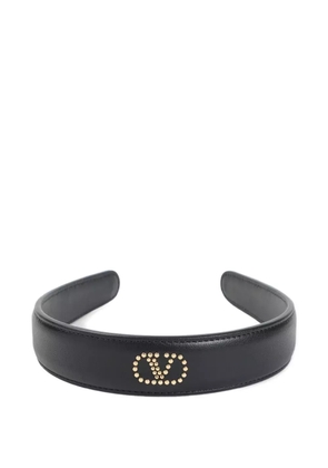 Valentino Garavani stud-embellished leather headband - Black