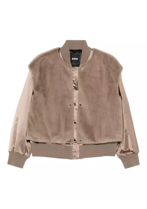BOSS detachable-panel bomber jacket - Brown