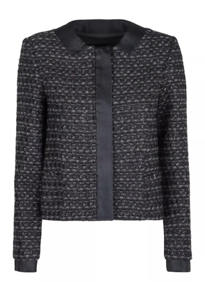 Emporio Armani cuffed tweed jacket - Black