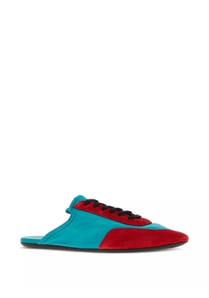 Prada two-tone lace-up mules - Blue