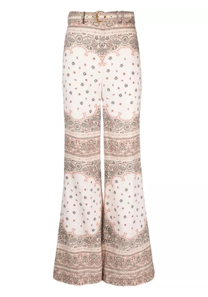 ZIMMERMANN bandana-print linen trousers - White