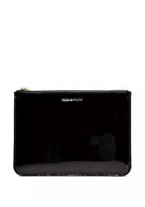 Comme Des Garçons Wallet patent-finish zip wallet - Black