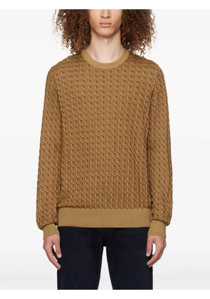 BOSS geometric-pattern silk sweater - Brown