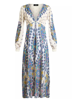 ETRO paisley-print midi dress - White