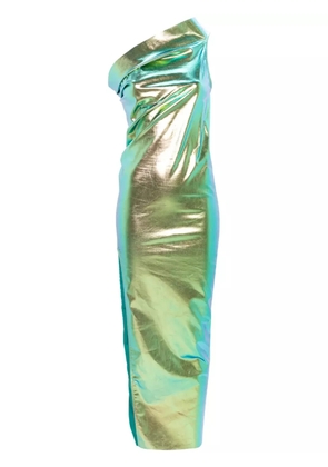 Rick Owens Athena iridescent-effect one-shoulder gown - Green
