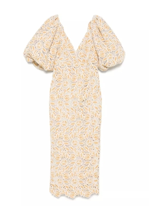 LUISA SPAGNOLI crochet midi dress - Neutrals