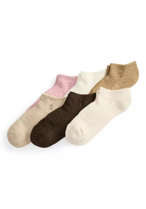 Polo Ralph Lauren embroidered-logo low-cut socks (pack of six) - Neutrals