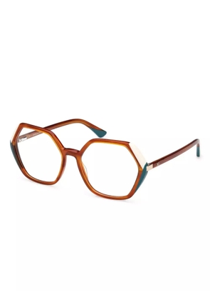 GUESS EYEWEAR geometric-frame glasses - Brown