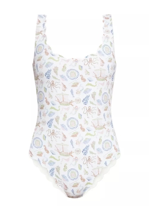 Marysia Palm Springs scallop-edge swimsuit - White