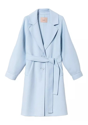 TWINSET belted single-breasted coat - Blue