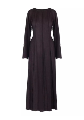 Maria Calderara pleated long-sleeve dress - Black