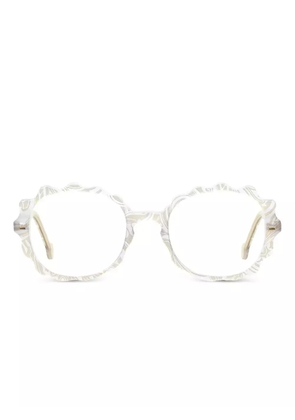 L.A. EYEWORKS scalloped-edge round-frame glasses - Neutrals