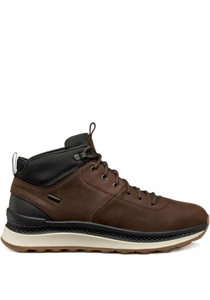 Geox lace-up leather-details sneakers - Brown