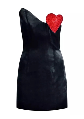 CHRISTINA CRAWFORD heart-embellished mini dress - Black