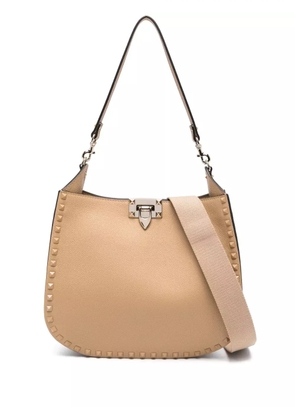 Valentino Garavani Rockstud-embellished leather shoulder bag - Neutrals
