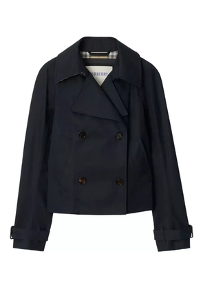 Burberry double-breasted belted cropped jacket - Blue