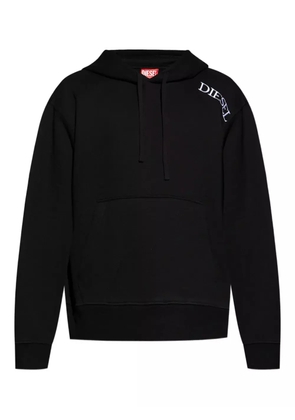 Diesel logo-embroidered hooded sweatshirt - Black