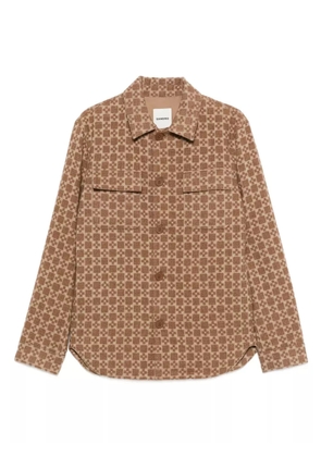 SANDRO geometric-pattern jacket - Brown