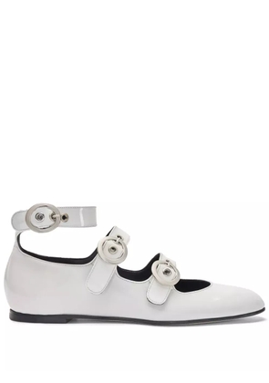 Scarosso Linda II leather ballerina shoes - White