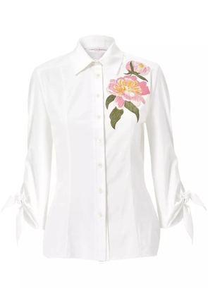 Carolina Herrera floral-embroidered shirt - White