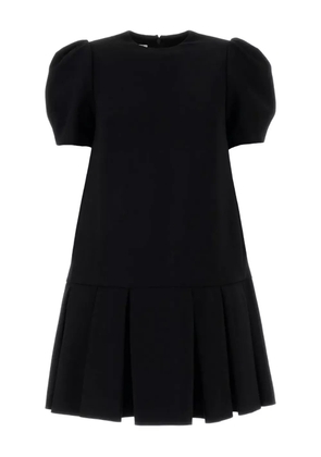 Moschino puff-sleeve pleated mini dress - Black