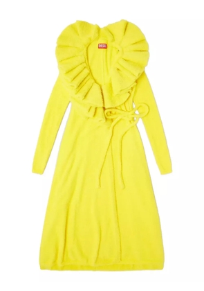 Diesel Fluffy ruffled-neck midi dress - Yellow