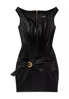 Versace belted leather mini dress - Black
