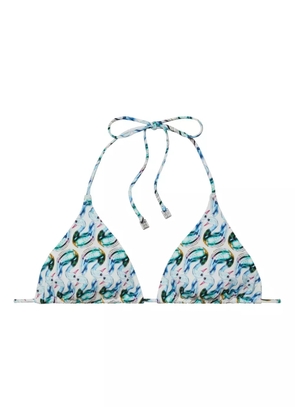Tory Burch printed bikini top - Blue