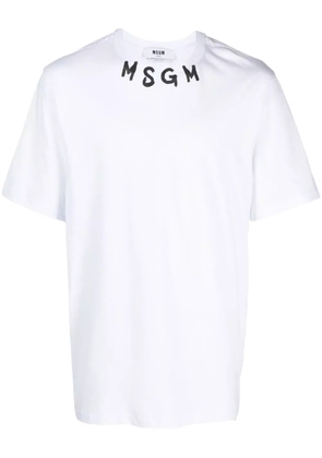 MSGM logo-lettering print cotton T-shirt - White
