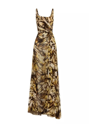 Oscar de la Renta printed silk dress - Gold