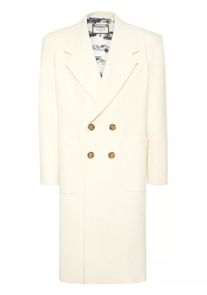 Philipp Plein double-breasted peacoat - White