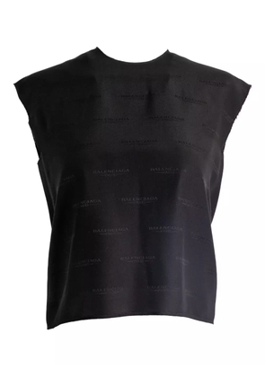 Balenciaga logo-print sleeveless top - Black
