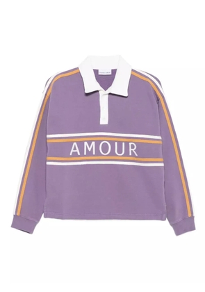 Maison Labiche cépré stripe-detail polo shirt - Purple