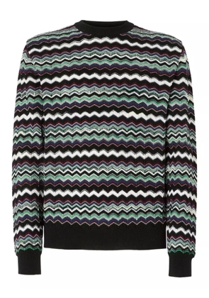 Missoni zigzag-pattern crew-neck sweater - Blue