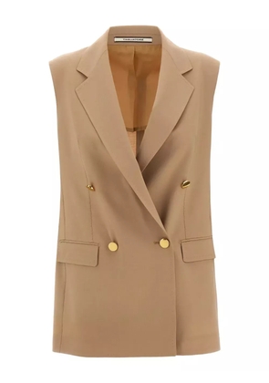 Tagliatore Bernice double-breasted sleeveless blazer - Brown