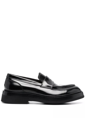 Santoni patent-finish leather loafers - Black