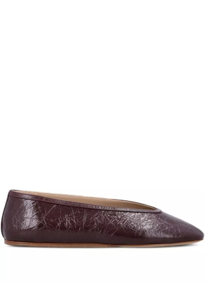 Le Monde Beryl Luna textured-leather ballet flats - Purple