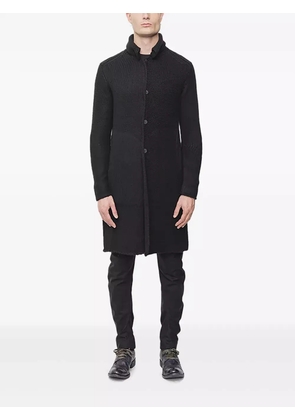 Devoa roll-neck knitted cardigan - Black