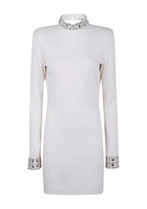 Blugirl crystal-embellished mock-neck mini dress - White