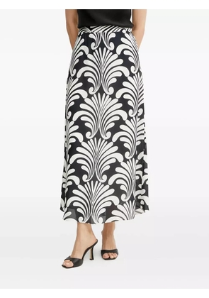 LUISA SPAGNOLI floral-print midi skirt - Black