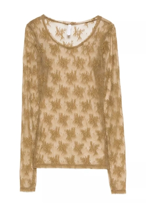 IMPERIAL floral-lace long-sleeve top - Green