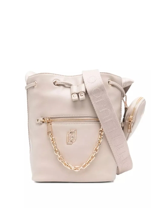 LIU JO chain-detail drawstring bucket bag - Neutrals